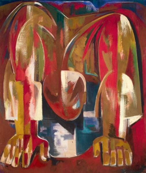 Forrás – 1972, olaj, tempera, 129×109 cm 
