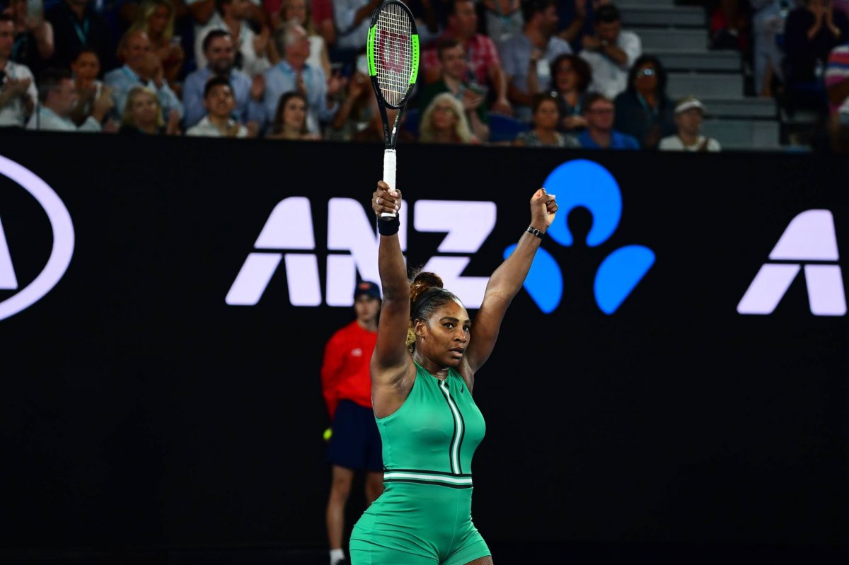 Serena Williams így ünnepelte a Halep elleni győzelmét •  Fotó: Australian Open