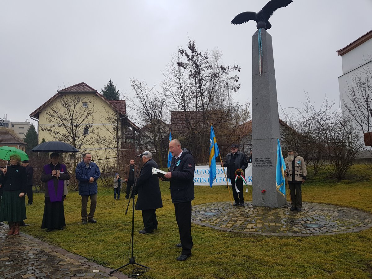Gazda Zoltán, a Sepsiszéki Székely Tanács elnöke szerint a székely szabadság napja a székely vértanúk gyásznapja, de ünnep is •  Fotó: Bíró Blanka