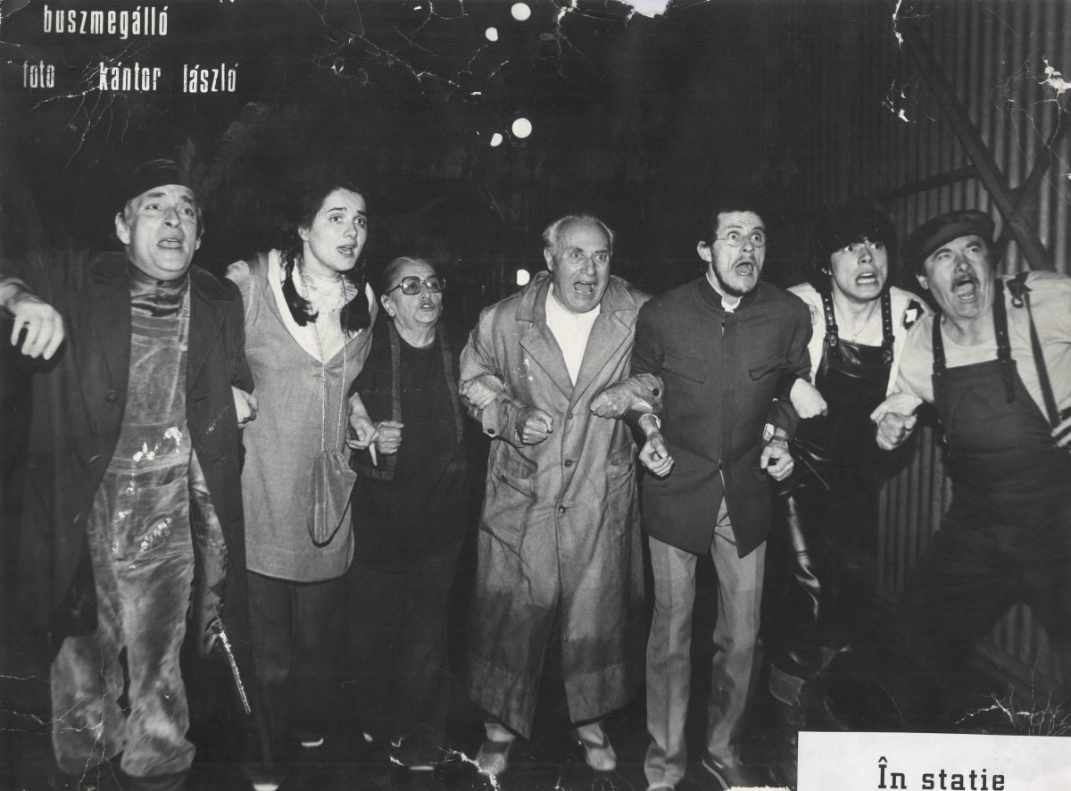 Csíky András, Rekita Rozália, Orosz Lujza, Senkálszky Endre, Bíró József,
Bács Miklós, Miske László az előadásban •  Fotó: Kántor László archív