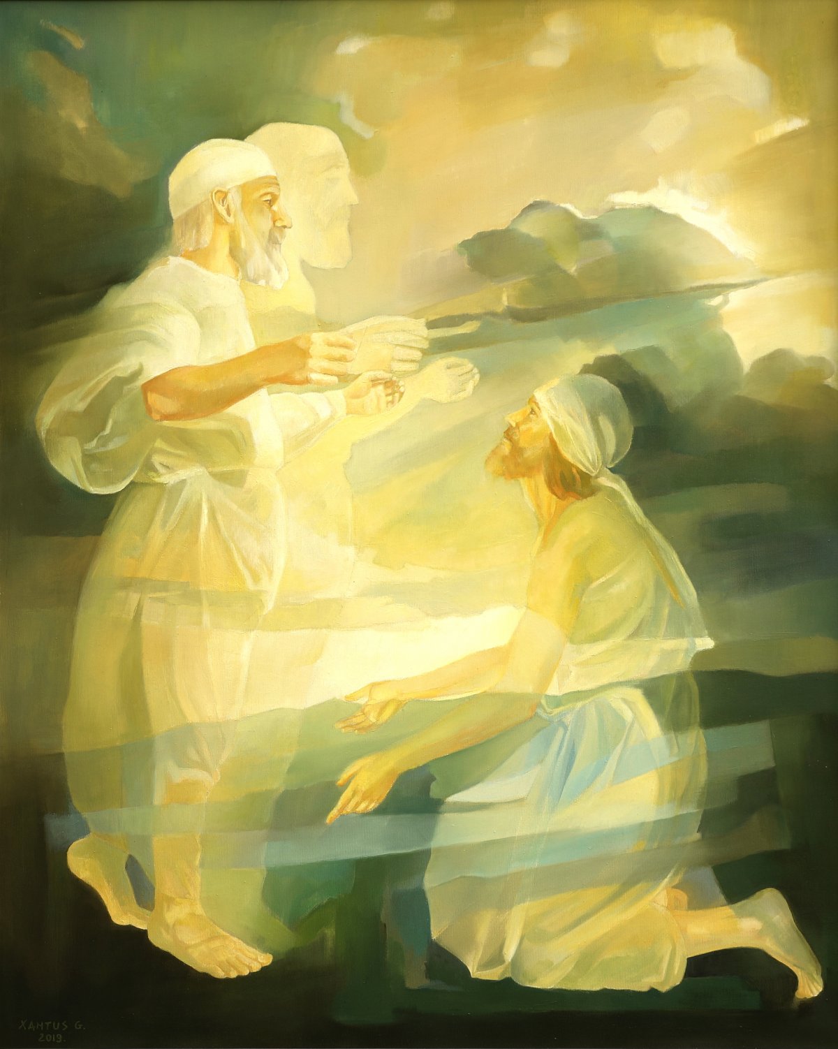 A tékozló fiú visszatér, olaj, vászon, 100 x 80 cm, 2019 