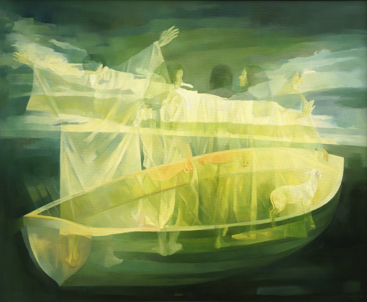 Bárka, olaj, vászon, 100 x 120 cm, 2019 