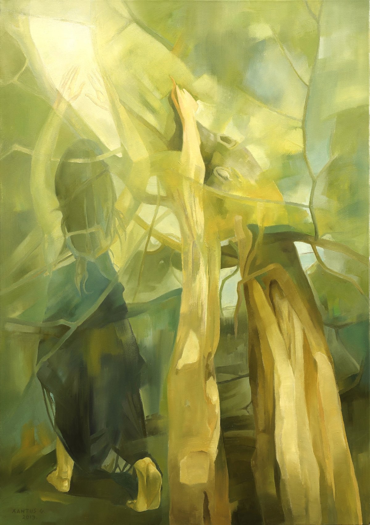 Teremtett világ, olaj, vászon, 100 x 70 cm, 2019 