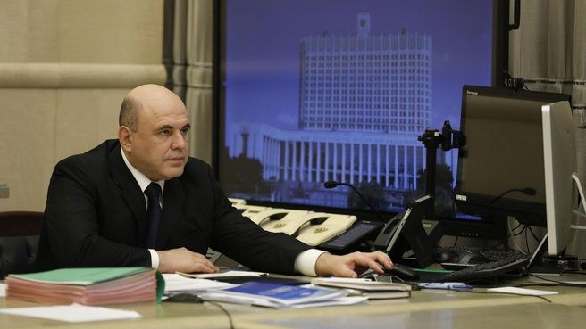 Önkéntes karanténba vonul Mihail Misusztyin orosz miniszterelnök &bullet;  Fotó: Government.ru