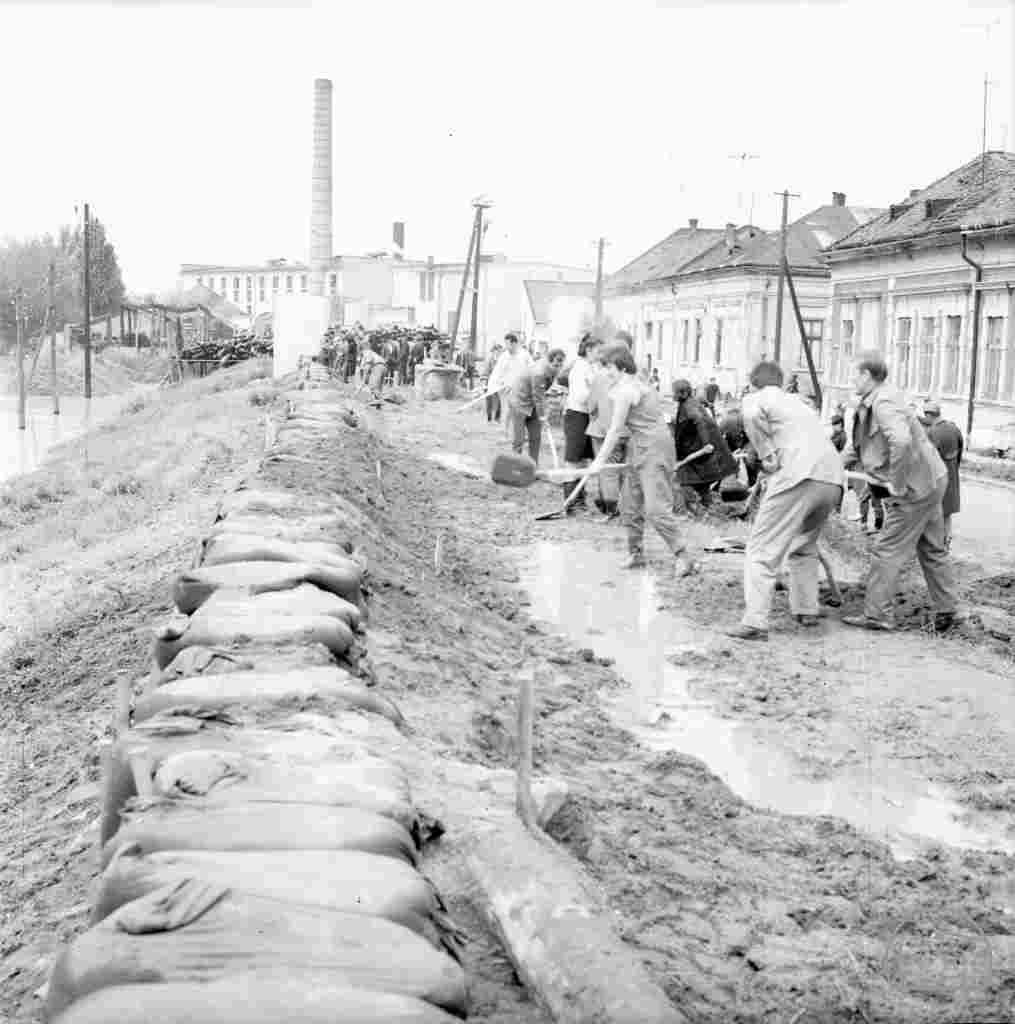 Emberek ezrei próbálták menteni a menthetőt. •  Fotó: Szatmár Megyei Múzeum- archív