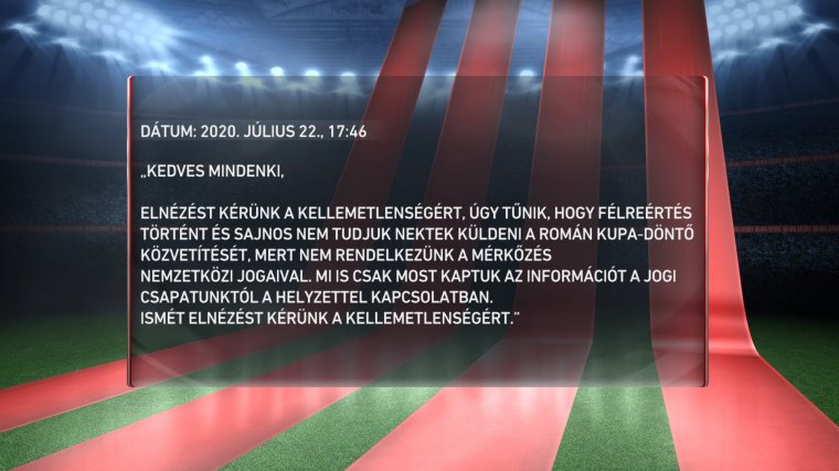 Perelni készül az M4 Sport a Román Kupa döntője közvetítésének elmaradása miatt