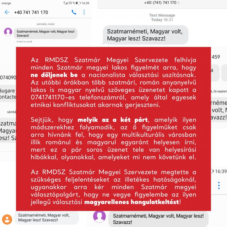Szatmár: nacionalista választási uszítás miatt feljelentést tett az RMDSZ