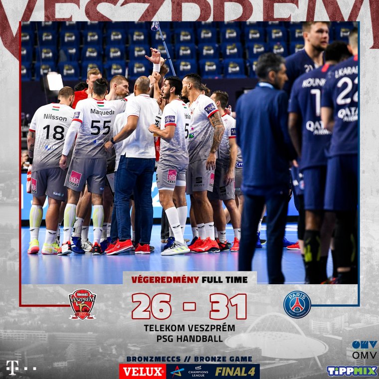 Férfi kézilabda BL: másodszorra is vereség, negyedik lett a Veszprém a négyes döntőben