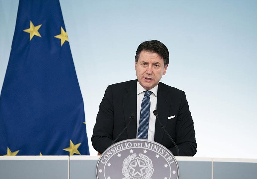 „Maradjatok otthon!” – szólította fel az olaszokat Giuseppe Conte kormányfő. •  Fotó: Governo.it