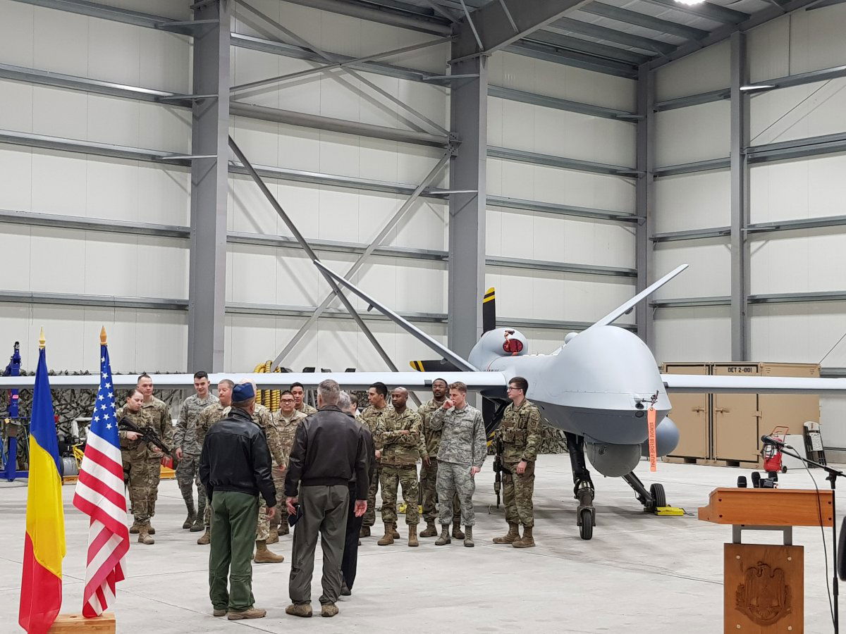 Az Aranyosgyéresen zajló hadgyakorlat „sztárvendége”, az MQ-9 Reaper típusú amerikai drón •  Fotó: Rostás Szabolcs