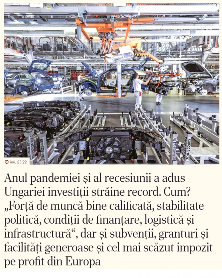Ziarul Financiar: Budapest vörös szőnyeggel várja a befektetőket, Bukarest számára nem prioritás