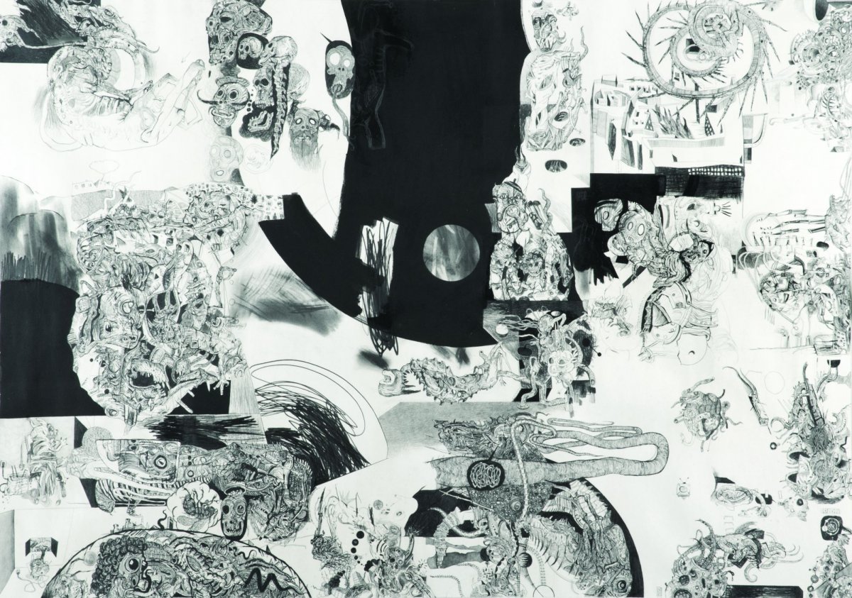VoyagerHat év tudatalatti térbenceruzarajz / 2015 / 100x143 cm 