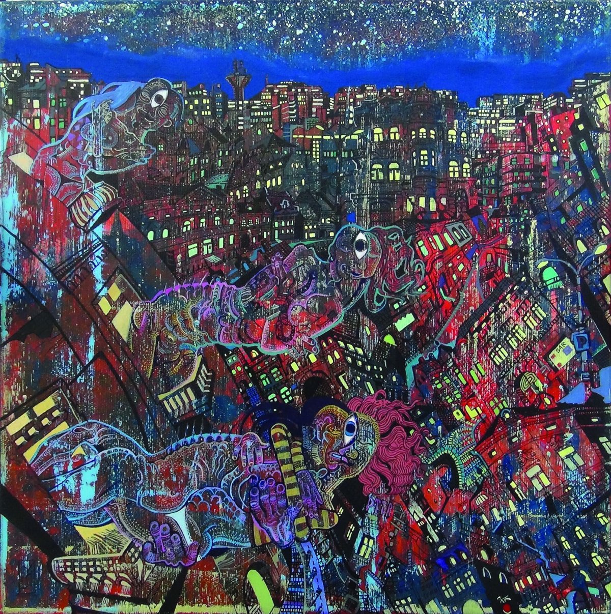 Kézdivásárhelyi szerelmesekakril / vászon / 2020 / 40x40 cm 