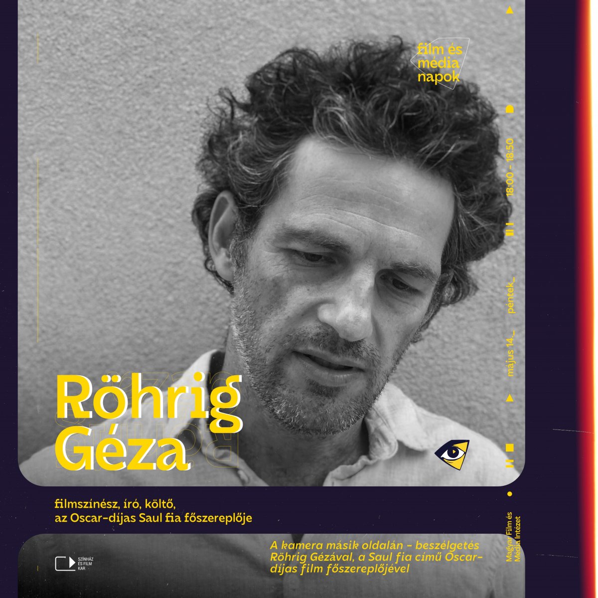 Röhrig Géza, a Saul fia című Oscar-díjas magyar film főszereplője is a filmnapok meghívottja •  Fotó: Magyar Film és Média Intézet