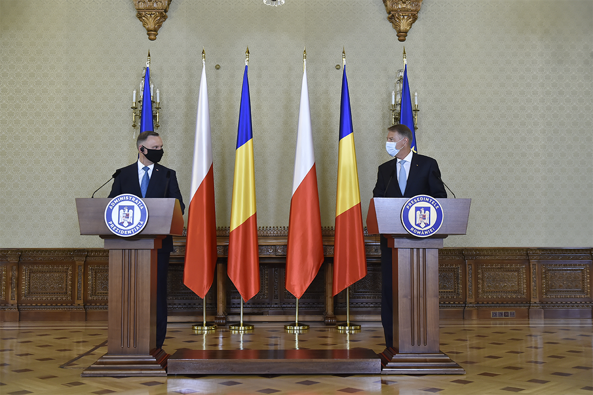Andrzej Duda lengyel és Klaus Iohannis román államfő •  Fotó: Presidency.ro