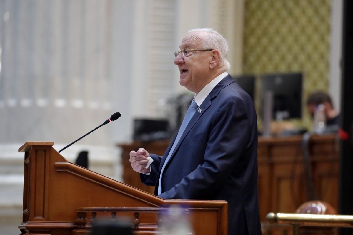 Reuvén Rivlin, Izrael elnöke a román-izraeli gazdasági fórum megnyitóján •  Fotó: gov.ro