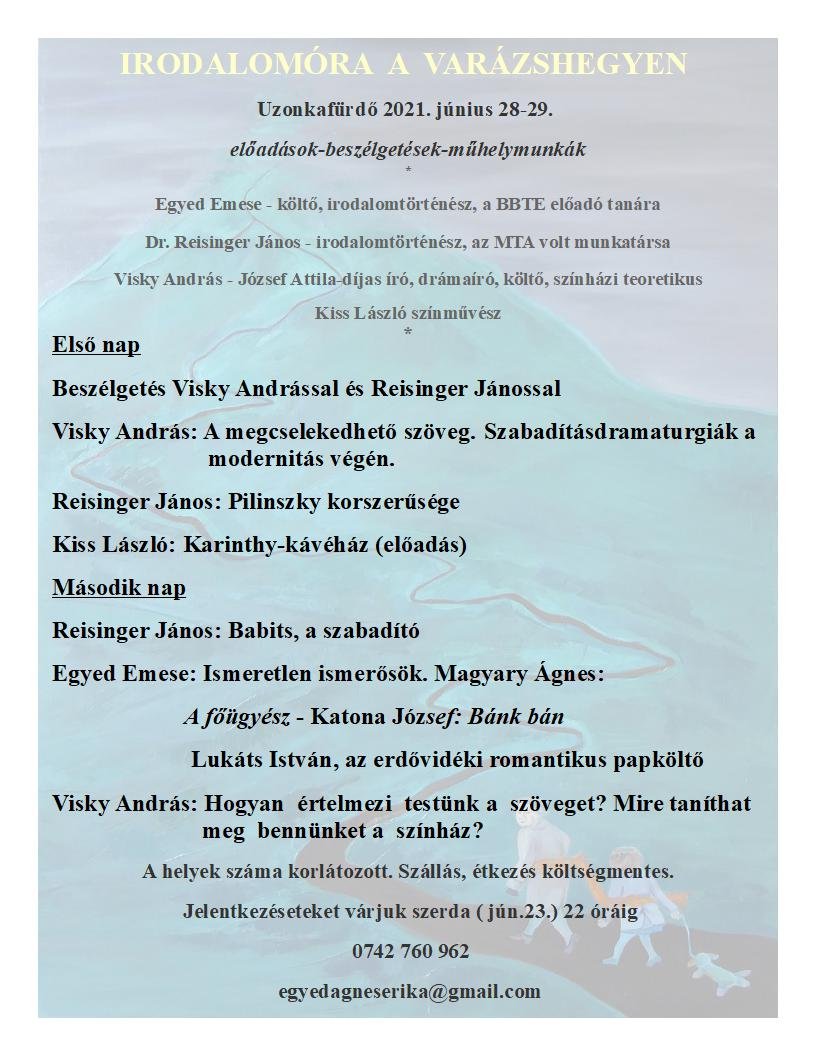 Az irodalomtábor felnőtteknek szóló programpontjai •  Fotó: Facebook