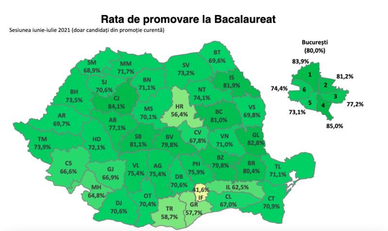 Erdélyben Hargita megyében születtek a leggyengébb eredmények •  Fotó: Forrás: Oktatási Minisztérium