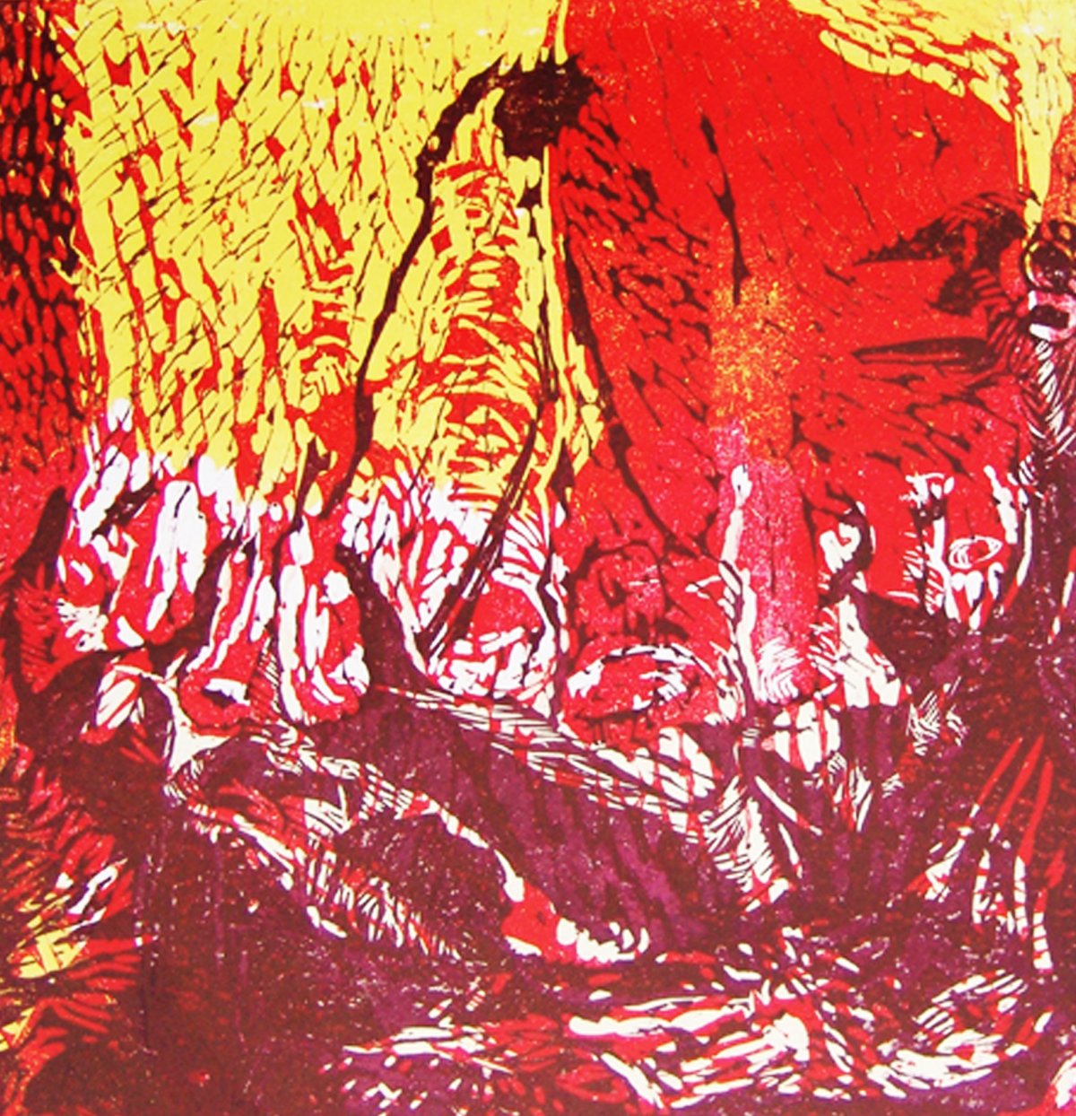 Pokol - Dante nyomán – színes linómetszet 
