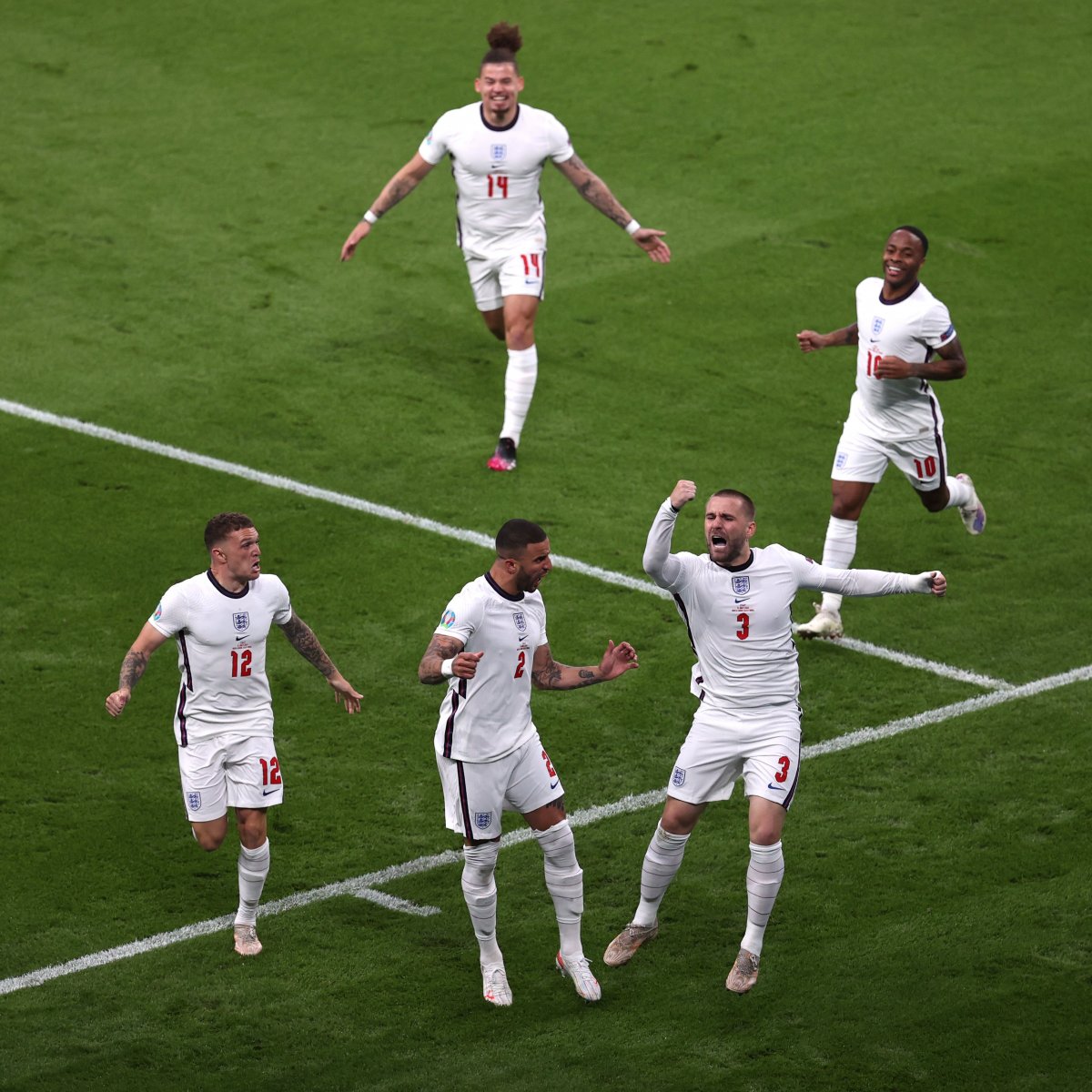 Itt még az angolok örültek Shaw szupergyors góljának •  Fotó: UEFA