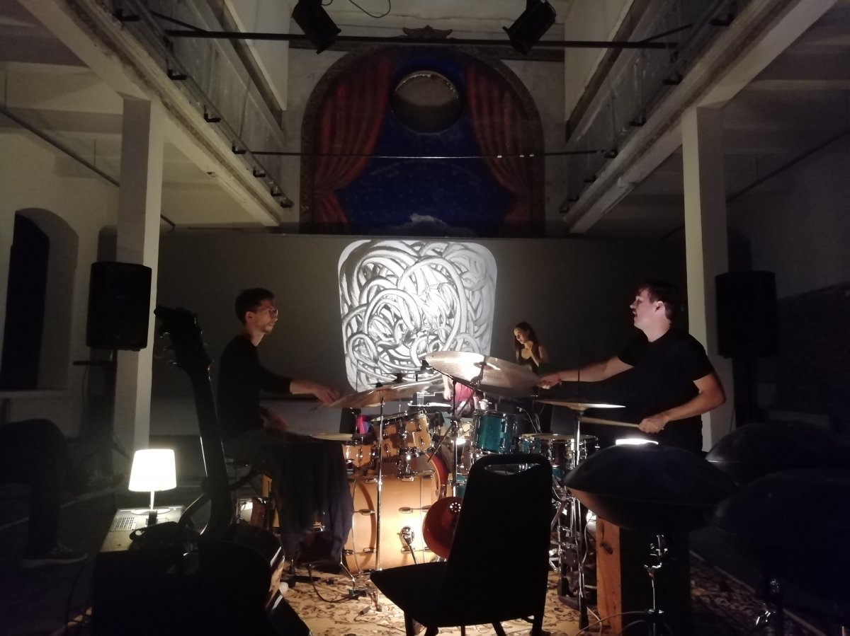 Az alkotók: Láng Dániel, Adorjáni Panna és Ferencz Áron • Fotó: Oláh Eszter