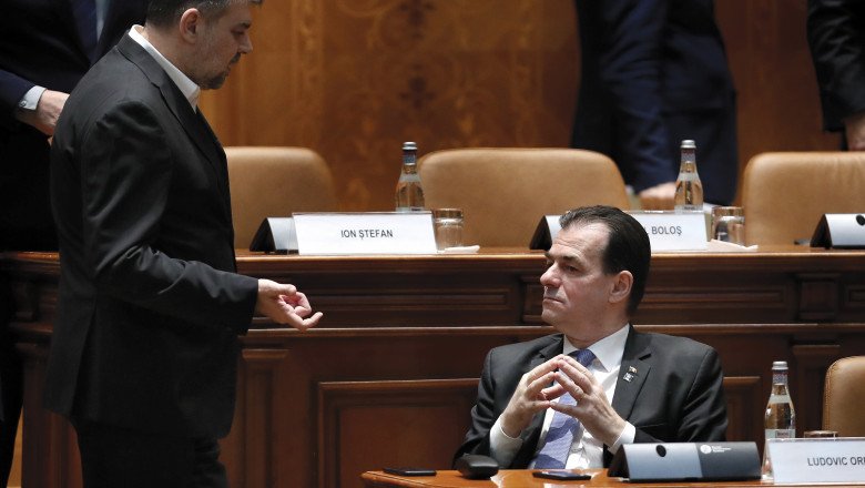 Az USR-PLUS azzal vádolja Marcel Ciolacu PSD- és Ludovic Orban PNL-elnököt, hogy összefogtak a Cîțu-kabinet megmentése érdekében •  Fotó: Agerpres
