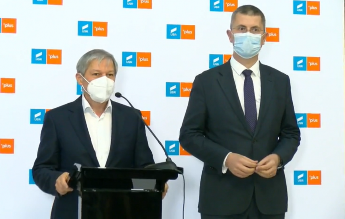 Dacian Cioloș és Dan Barna közölte: már nem bíznak Florin Cîțu kormányfőben •  Fotó: Videófelvétel