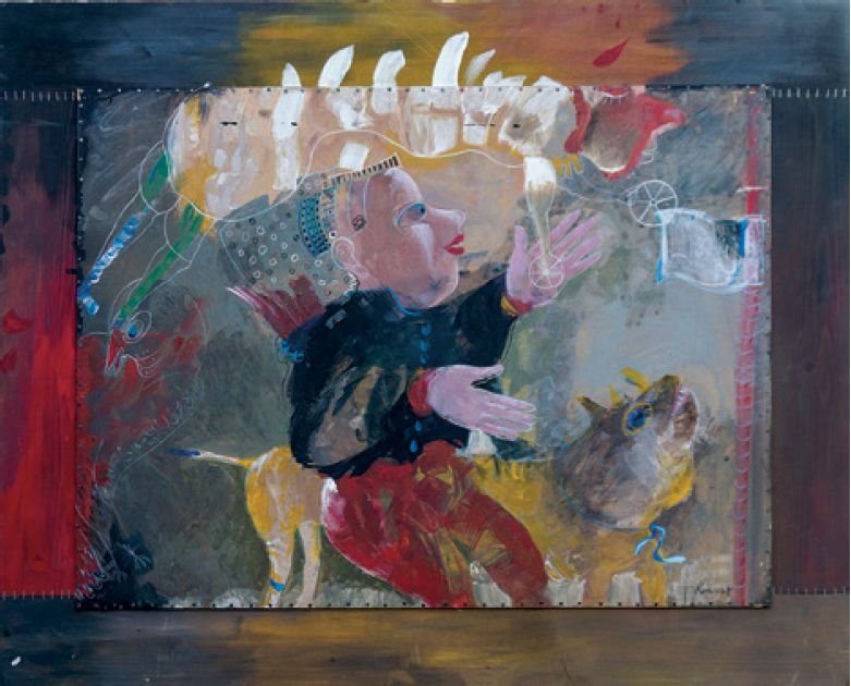 Bevonulás a színpadra (2010, akril, farostlemez) 