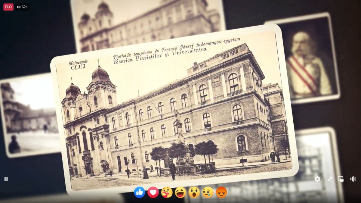 Az egykori jezsuita, majd piarista templom és az egyetem vele összenőtt főépülete •  Fotó: Videókivágás