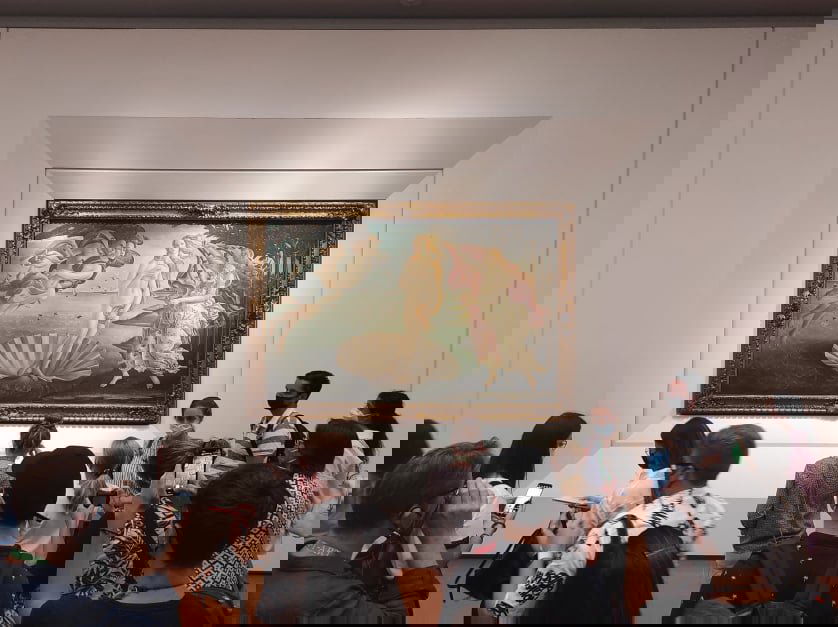 Az egyik főattrakció, Botticelli Vénusz születése című festménye •  Fotó: Erdei Balázs