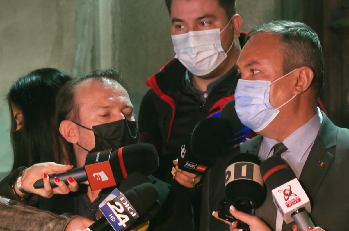 Florin Cîțu és Nicolae Ciucă a PNL vezetőségének ülése után nyilatkozott újságíróknak • Fotó: Videófelvétel