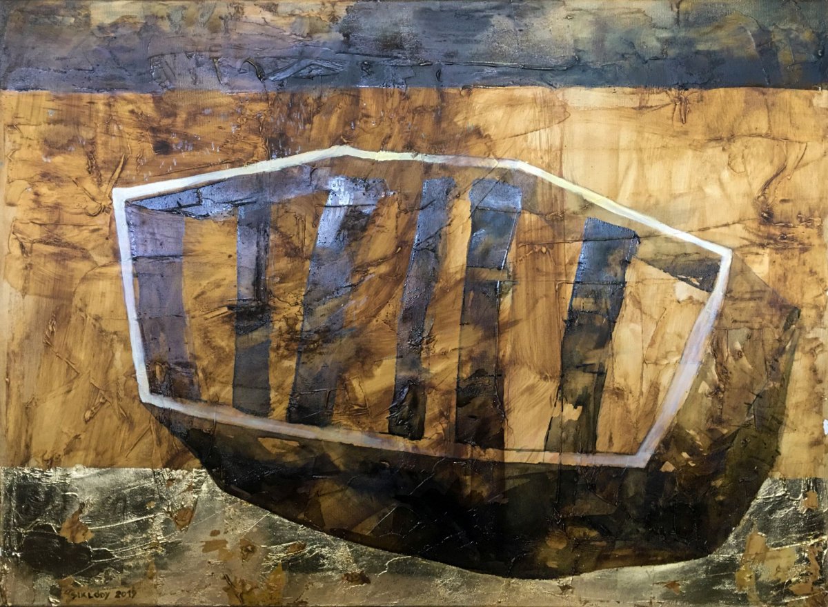 Kihalt tárgyaink (olaj, 70x100 cm) 