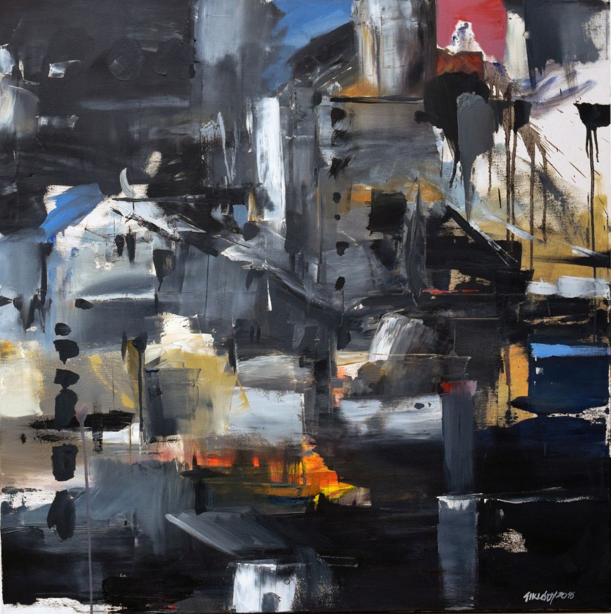 Városunk délután (olaj, vászon, 90x120 cm) 