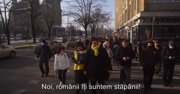 Megrohamozták a temesvári városházát az AUR szimpatizánsai, a csendőrség nem lépett közbe
