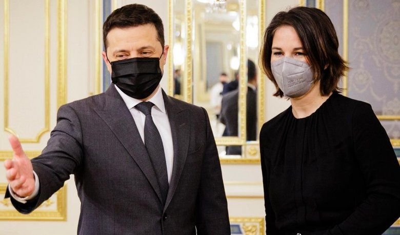 Volodimir Zelenszkij ukrán elnöknek sem sikerült jobb belátásra bírnia Annalena Baerbock német külügyminisztert •  Fotó: Annalena Baerbock/Facebook