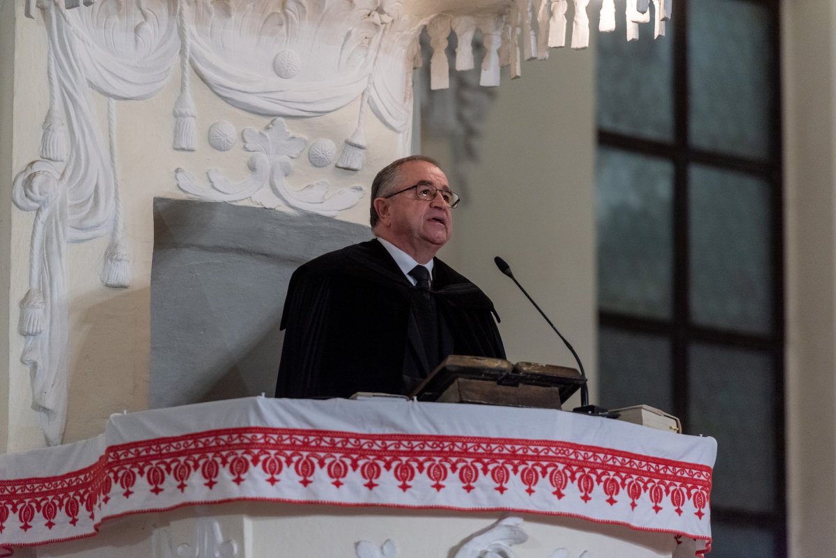 Bálint Benczédi Ferenc leköszönt unitárius püspök •  Fotó: Kiss Gábor