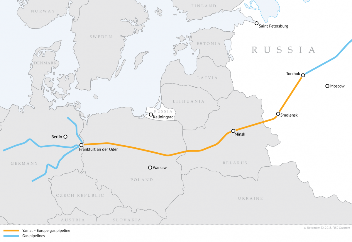 A Jamal-Európa gázvezetéken december 21-én állt le kelet felől a gáztovábbítás •  Fotó: Gazprom.com