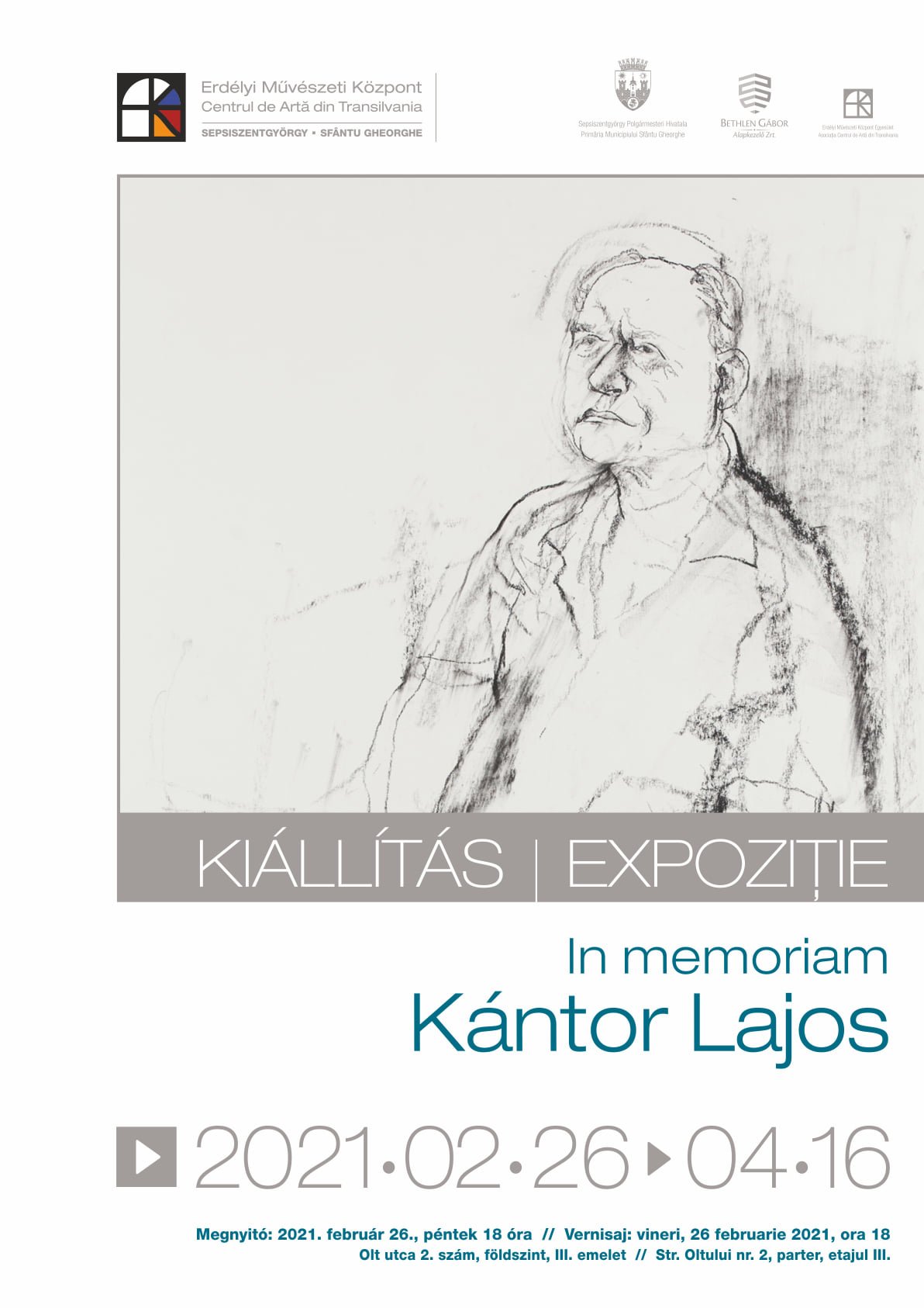 Tóth László képzőművész Kántor Lajosról készített munkája •  Fotó: Erdélyi Művészeti Központ