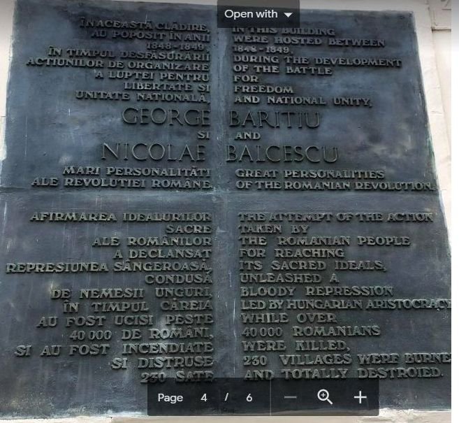 A Biasini Szállón olvasható tábla •  Fotó: Forrás: Rácz Béla Gergely
