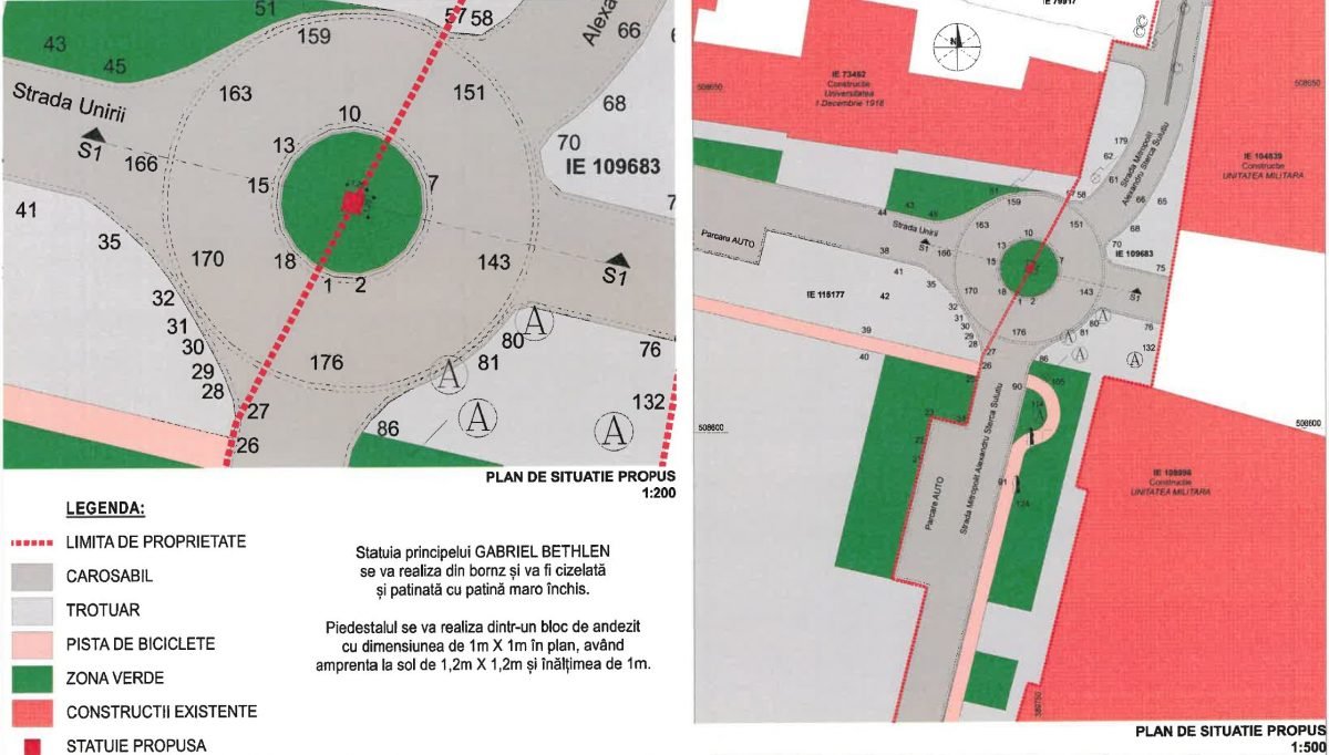 A szoborállítás helyszíne az egykori kollégium melletti körforgalom •  Fotó: Alba24.ro