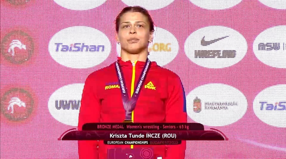 Incze Kriszta harmadik érmét szerezte felnőtt Európa-bajnokságon •  Fotó: Román Birkózó Szövetség