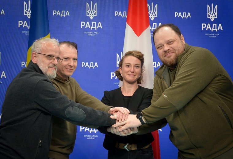 Florin Cîţu Kijevben többek között Ukrajna háború utáni újjáépítéséről beszélt Ruszlan Sztefancsuk ukrán házelnökkel