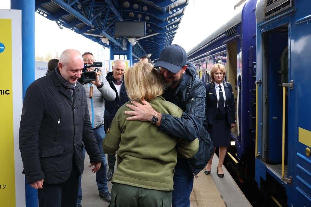 Charles Michel az ukrán főváros egyik vasútállomására érkezett meg a reggeli órákban •  Fotó: Facebook/ Charles Michel