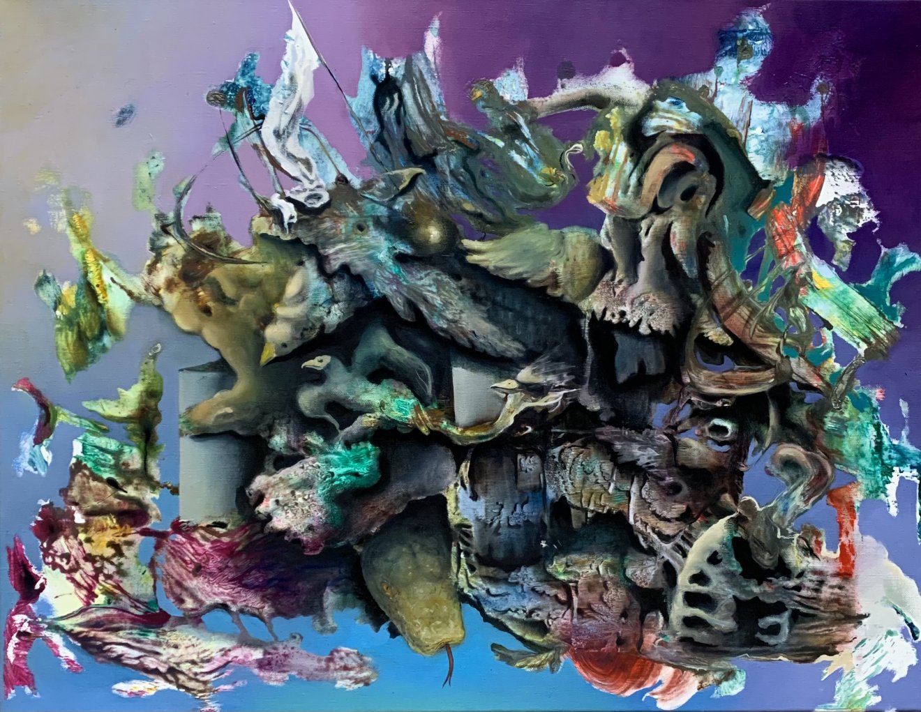 Az elrendeződés, 90 x 70 cm, olaj, vászon, 2021 