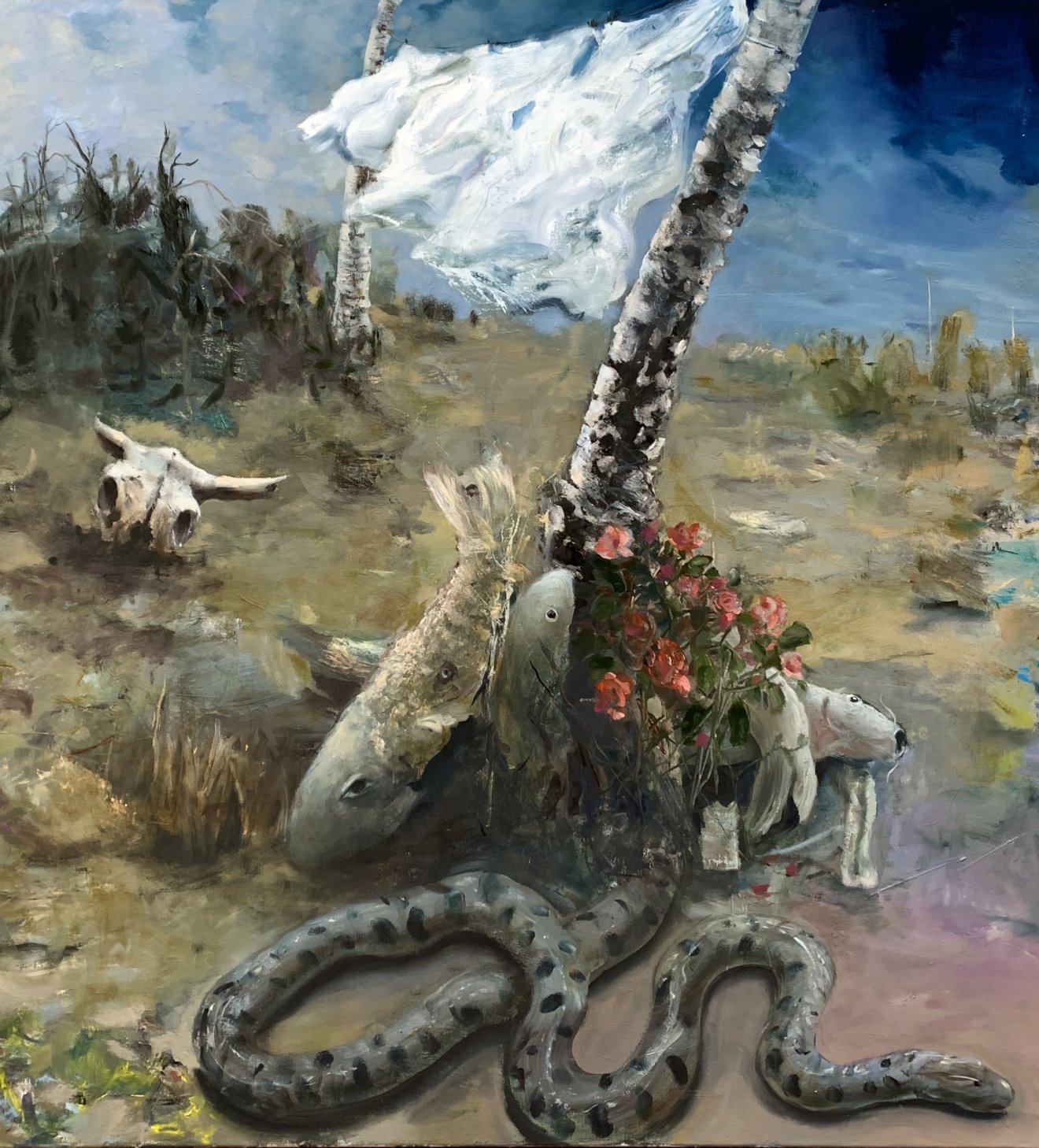 Édenkert, 140 x 120 cm, olaj, vászon, 2020 