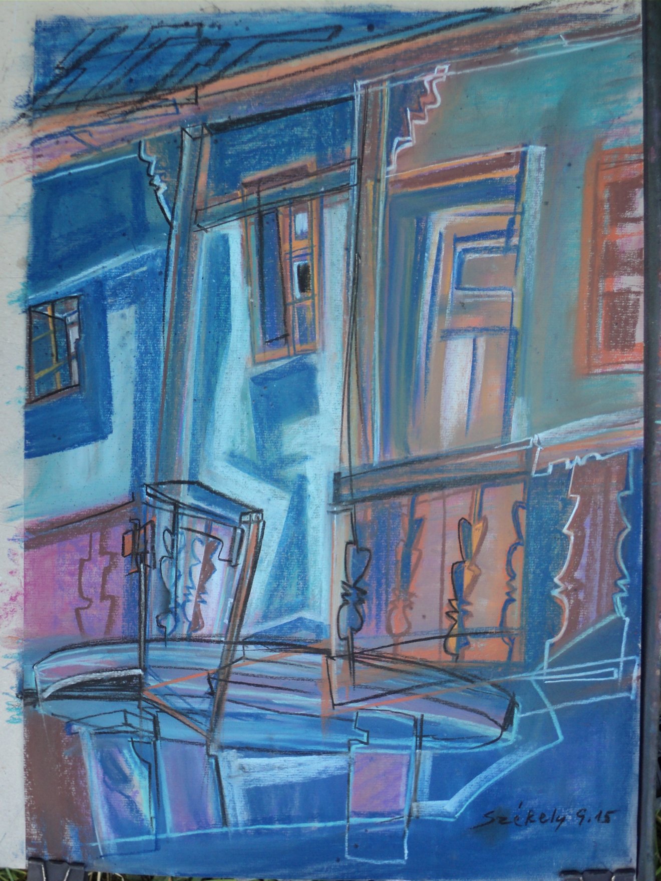 Csönd-asztal (pasztell, 70 x 50 cm, 2015) 