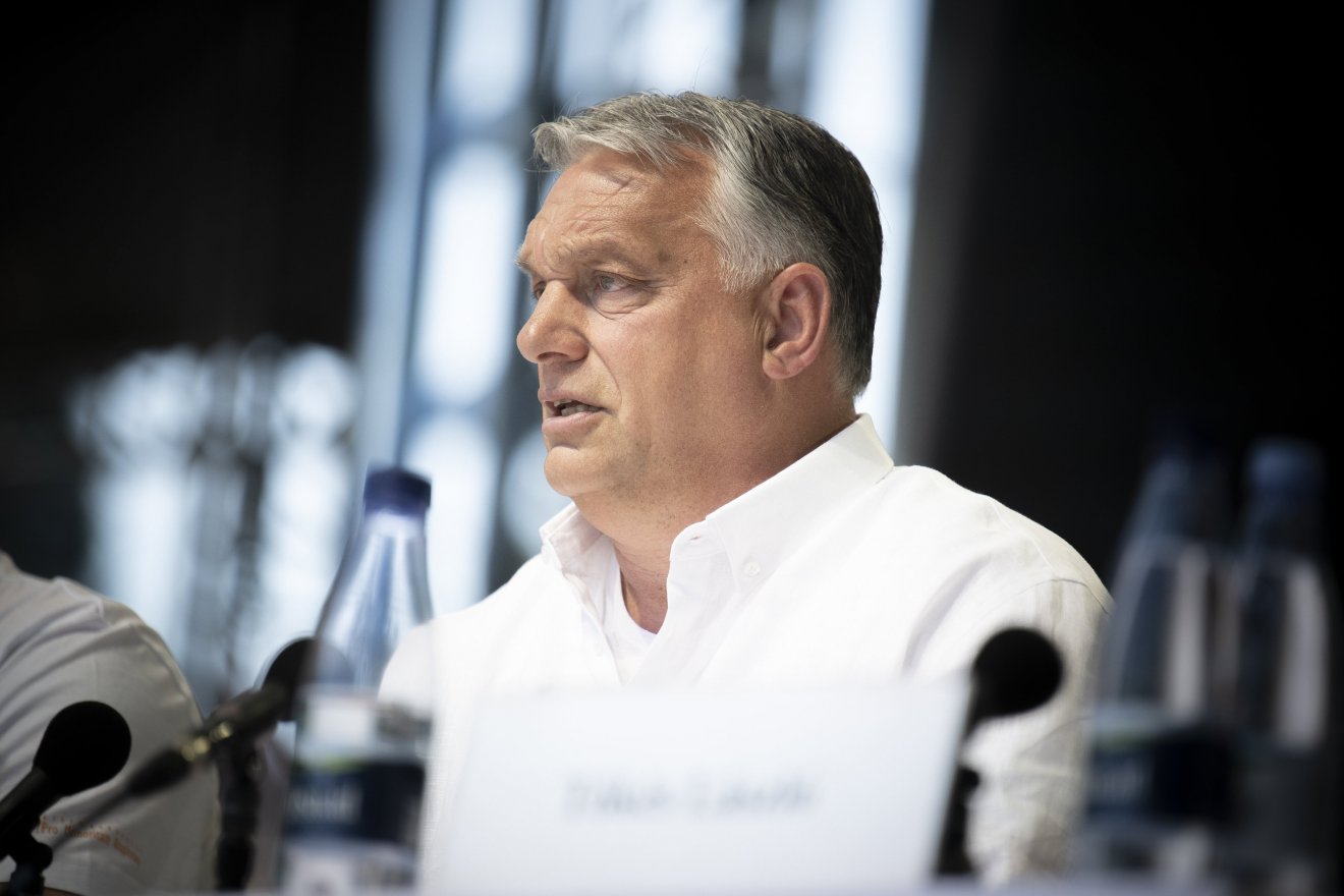 Orbán Viktor miniszterelnök előadást tart a 31. Bálványosi Nyári Szabadegyetem és Diáktáborban •  Fotó: MTI/Miniszterelnöki Sajtóiroda/Benko Vivien Cher