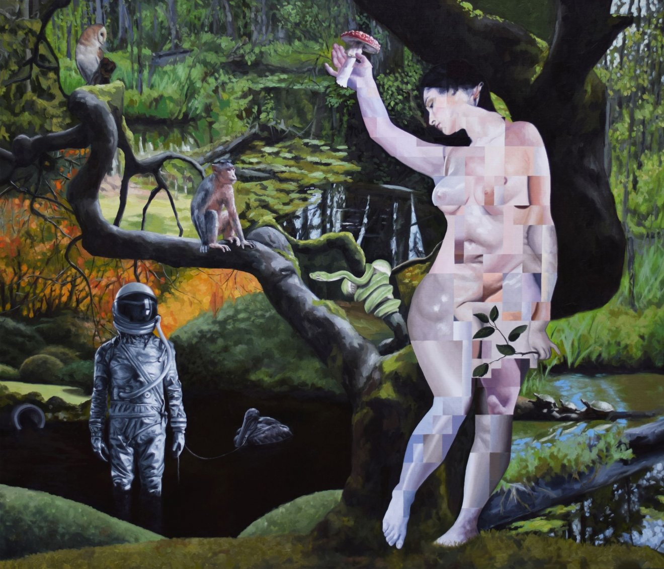 Bűnbeesés, 2017, olaj, vászon, 120x140 cm 