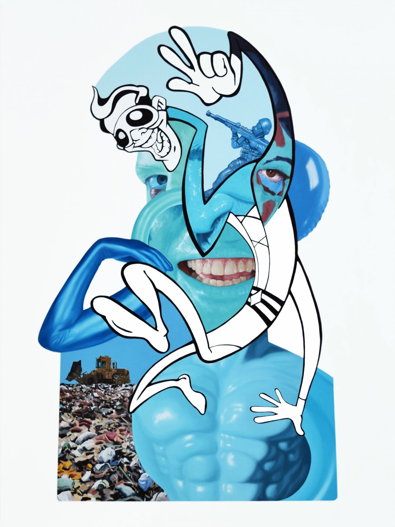 Műanyag önarckép (Kék), 2019, olaj, vászon, 120x90 cm 