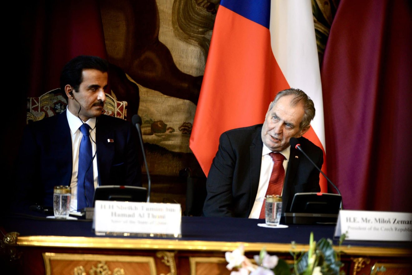 Milos Zeman cseh államfő (jobbra) szerint világos üzenetet kell megfogalmazni Moszkva számára •  Fotó: Milos Zeman/Facebook